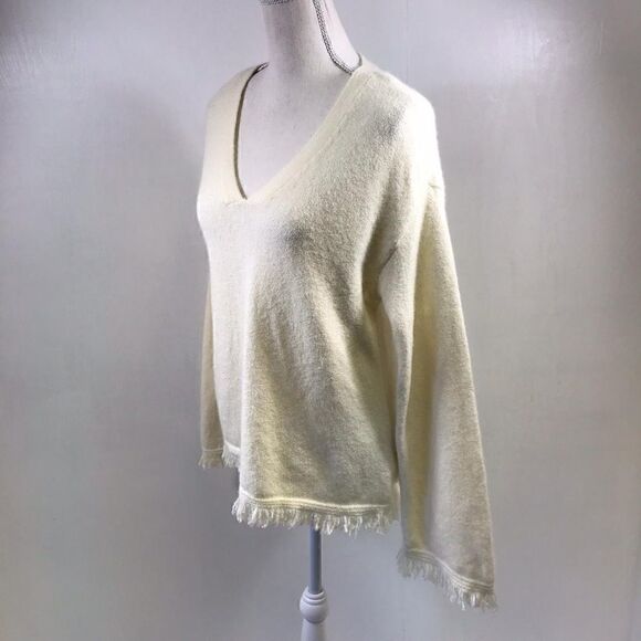 Anthropologie Joy Fringed V-Neck Sweater Size S - Picture 7 of 7